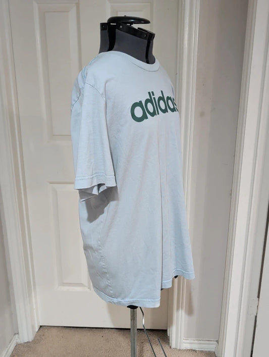 Adidas Men's Athletic Short Sleeve Blue & Green Tee Large