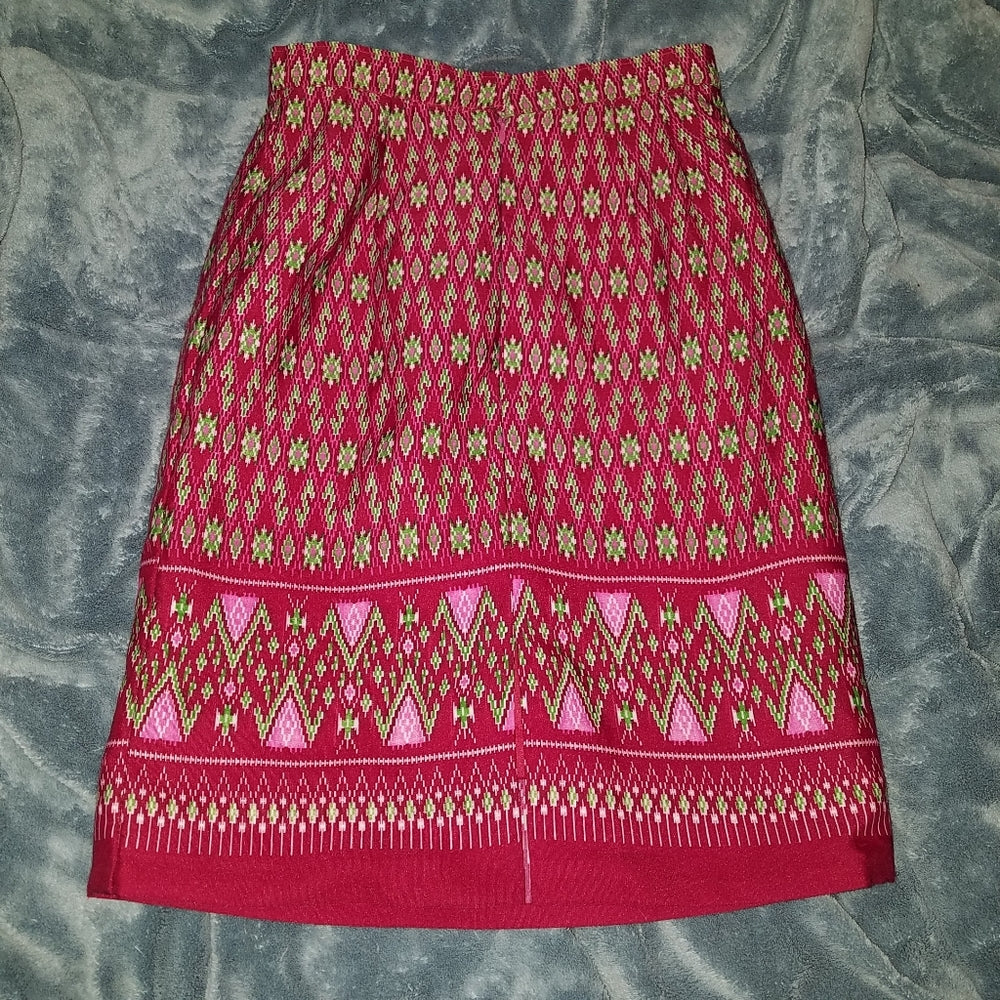 Eccentric Bold Pink Handmade Pencil Skirt size 00-2