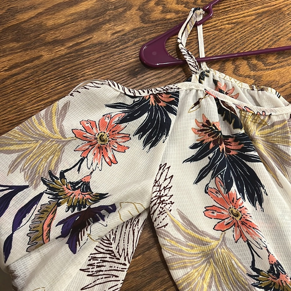 Lovestitch Open Shoulder Floral Romper Size M