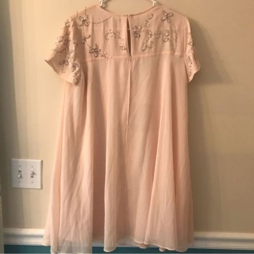 Forever 21 Jeweled Peach Babydoll Dress Size M