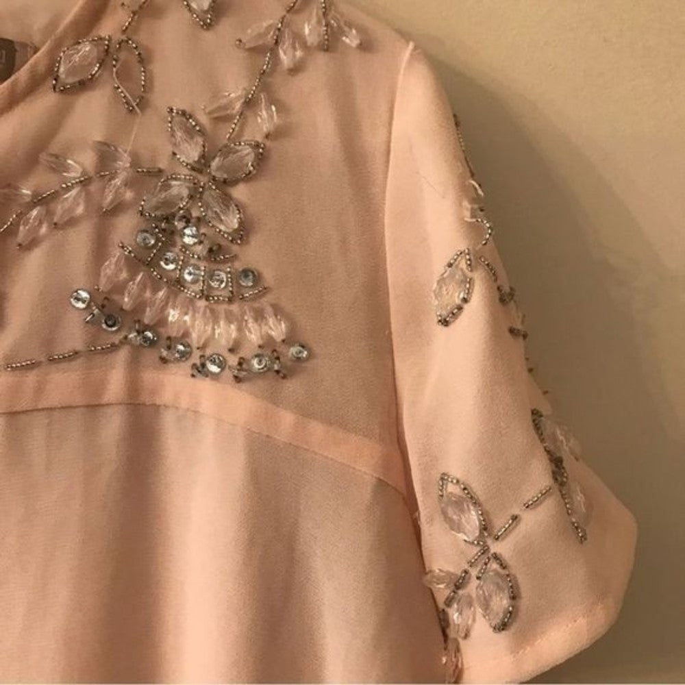 Forever 21 Jeweled Peach Babydoll Dress Size M
