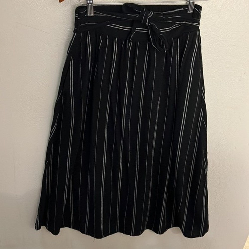 Black and White Striped Maxi Skirt Size XS