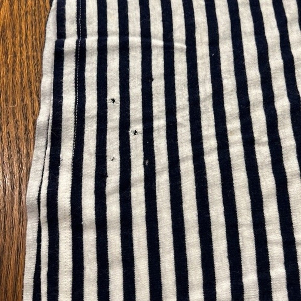LOGG Navy Blue and White Cropped Sheer V Neck Top Size XS