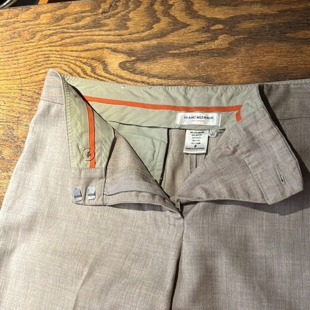 Isaac Mizrahi Beige Straight Leg Slacks Size 6