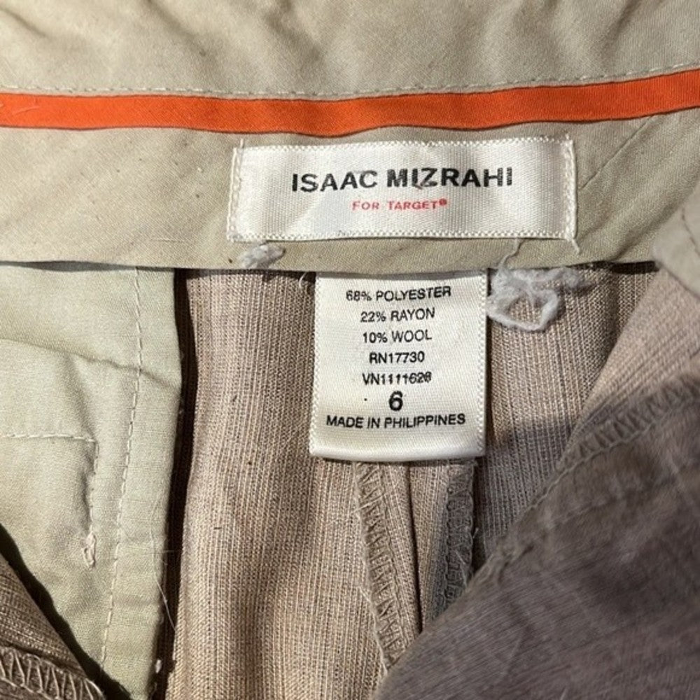 Isaac Mizrahi Beige Straight Leg Slacks Size 6