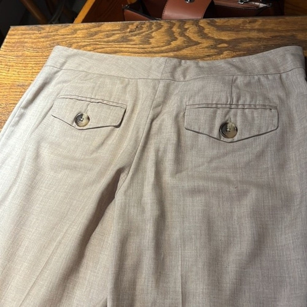 Isaac Mizrahi Beige Straight Leg Slacks Size 6