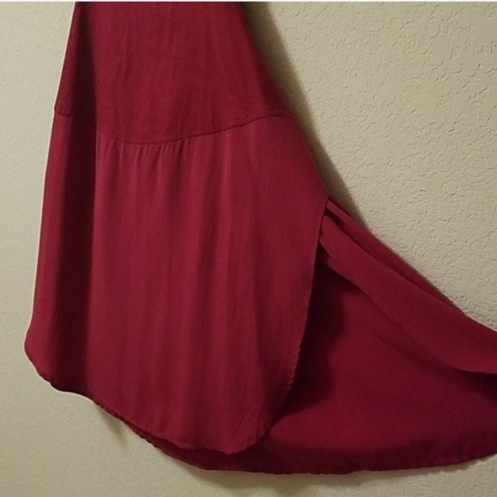 Madewell Fushia Silk Tunic w Side Slits Size XS