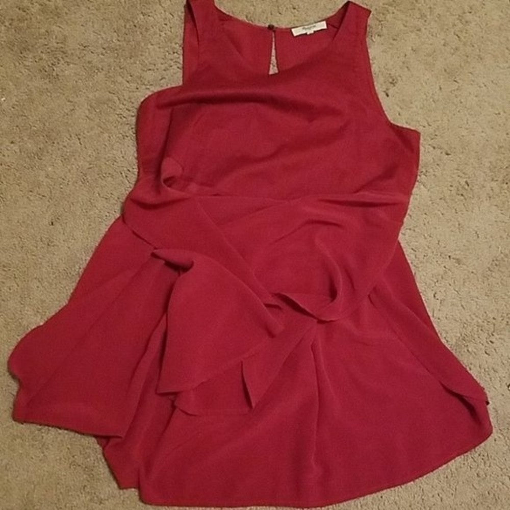 Madewell Fushia Silk Tunic w Side Slits Size XS