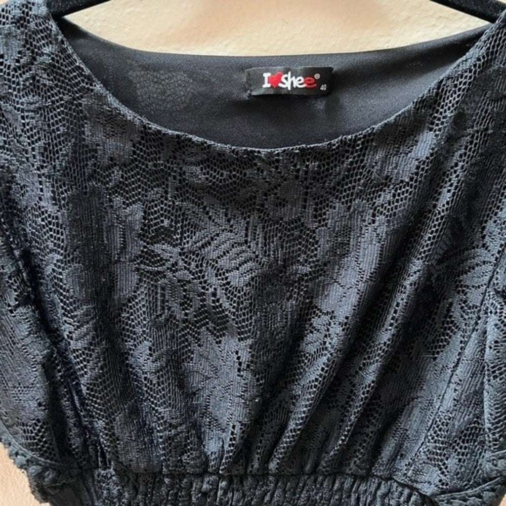Black Lace Overlay Small Mini Dress