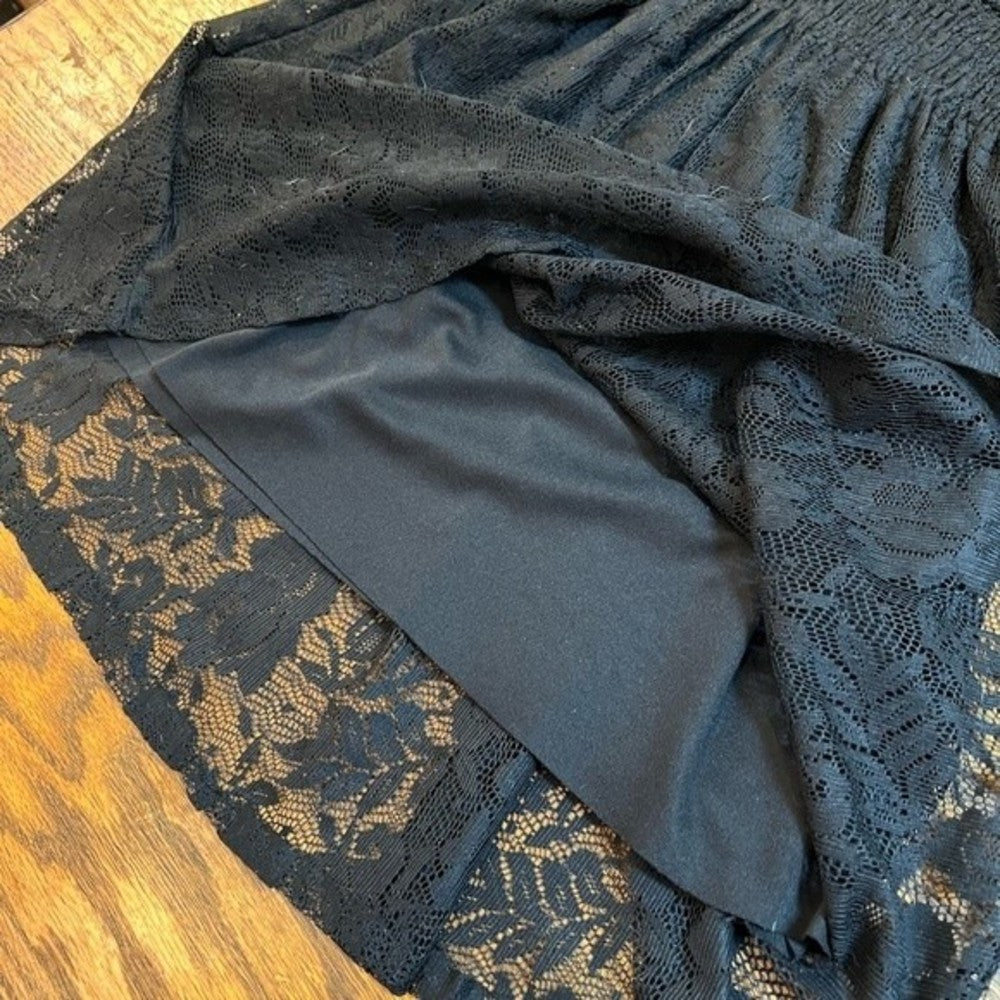 Black Lace Overlay Small Mini Dress