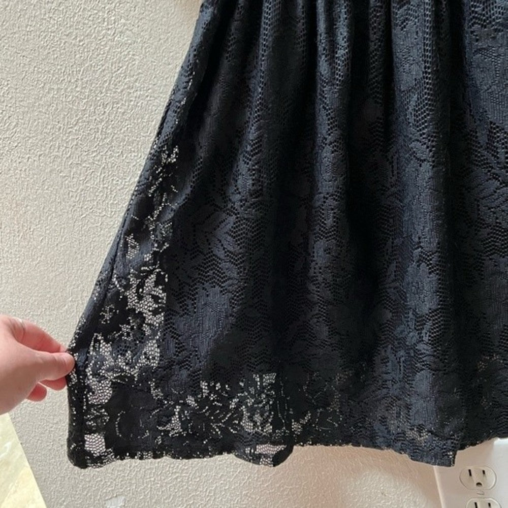 Black Lace Overlay Small Mini Dress