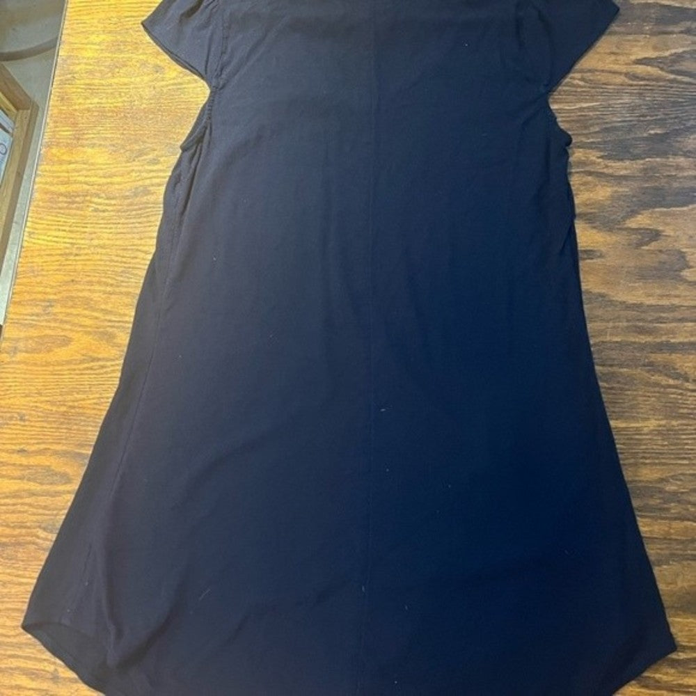 Maeve Navy Blue Viscose V Neck Cap Sleeve Top