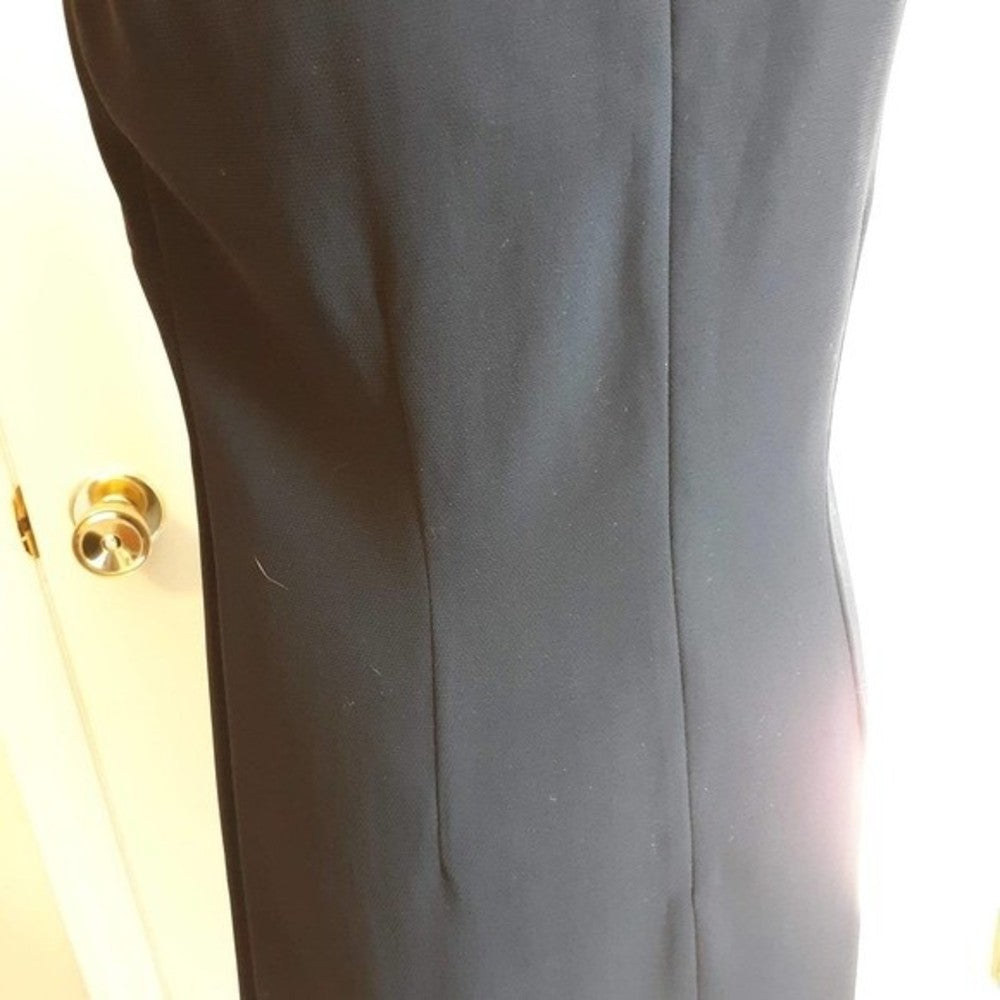 Danny & Nicole Sleeveless Tailored Navy Blue Classic V-Neck Dress Sz 12