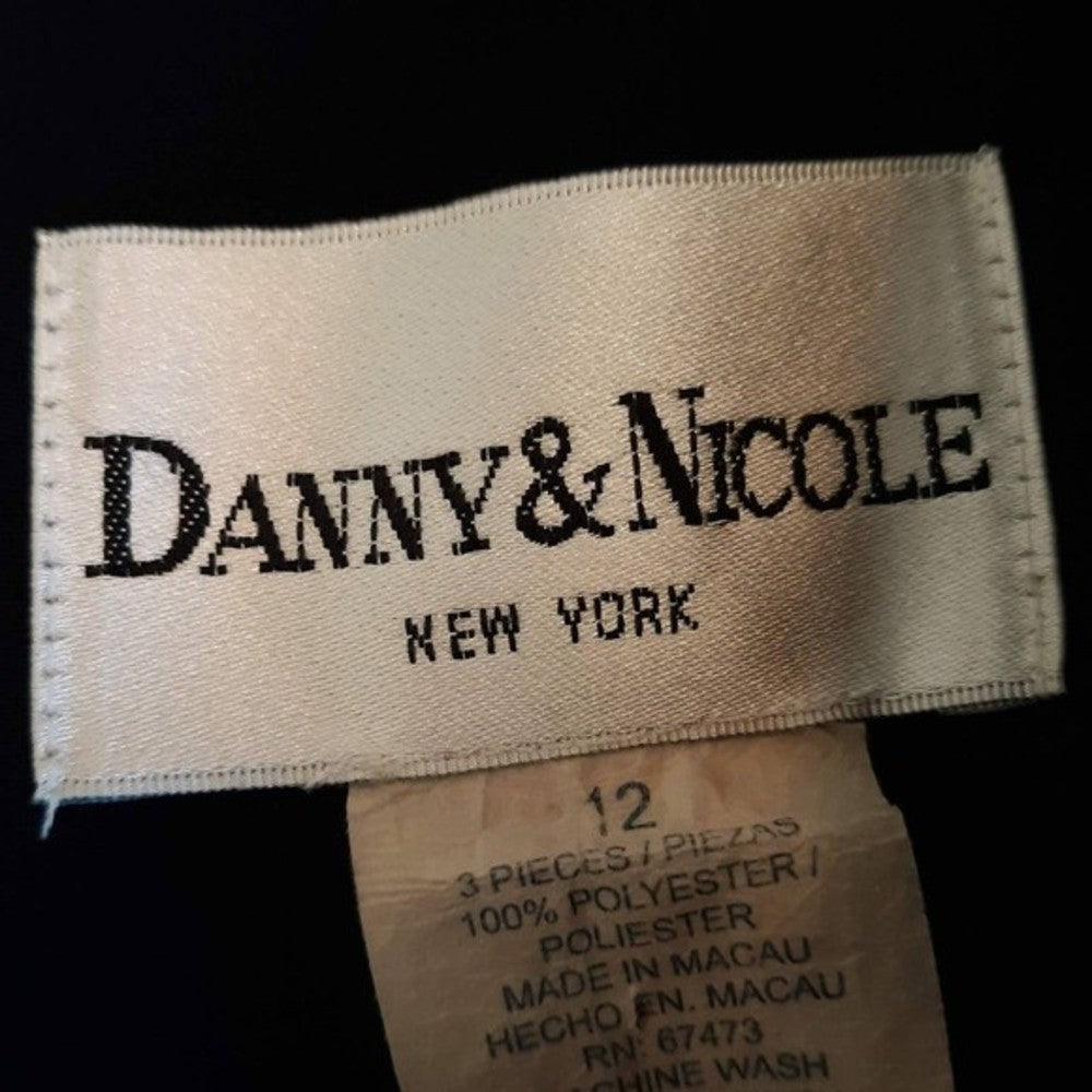 Danny & Nicole Sleeveless Tailored Navy Blue Classic V-Neck Dress Sz 12
