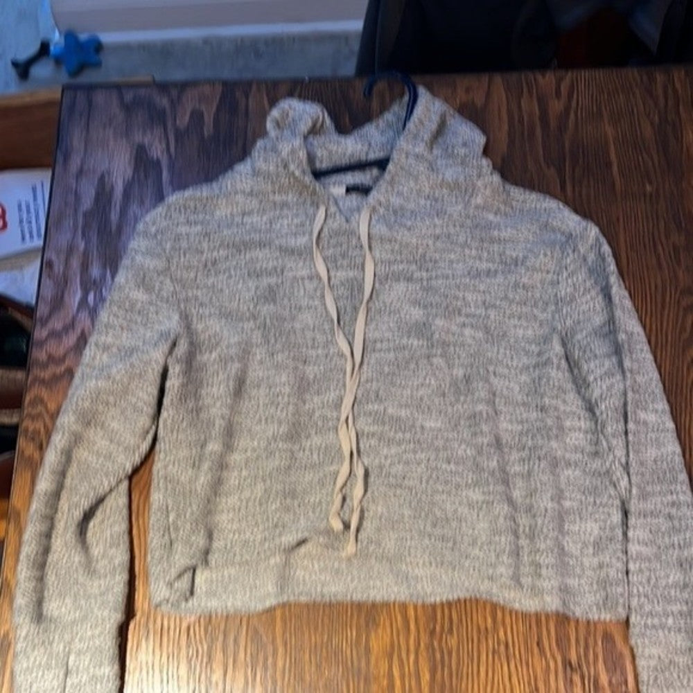 Brandy Melville Dolman Sleeved Grey Cropped Hoodie