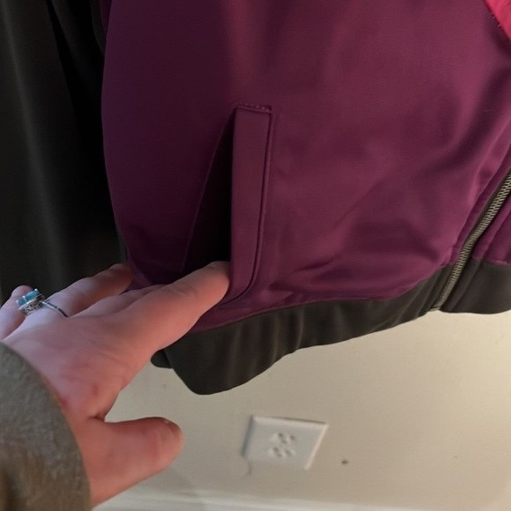 Dark Grey, Pink, and Purple Geometric Workout Jacket Size L (kids) or S (adult)