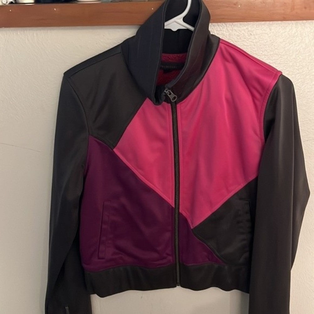 Dark Grey, Pink, and Purple Geometric Workout Jacket Size L (kids) or S (adult)