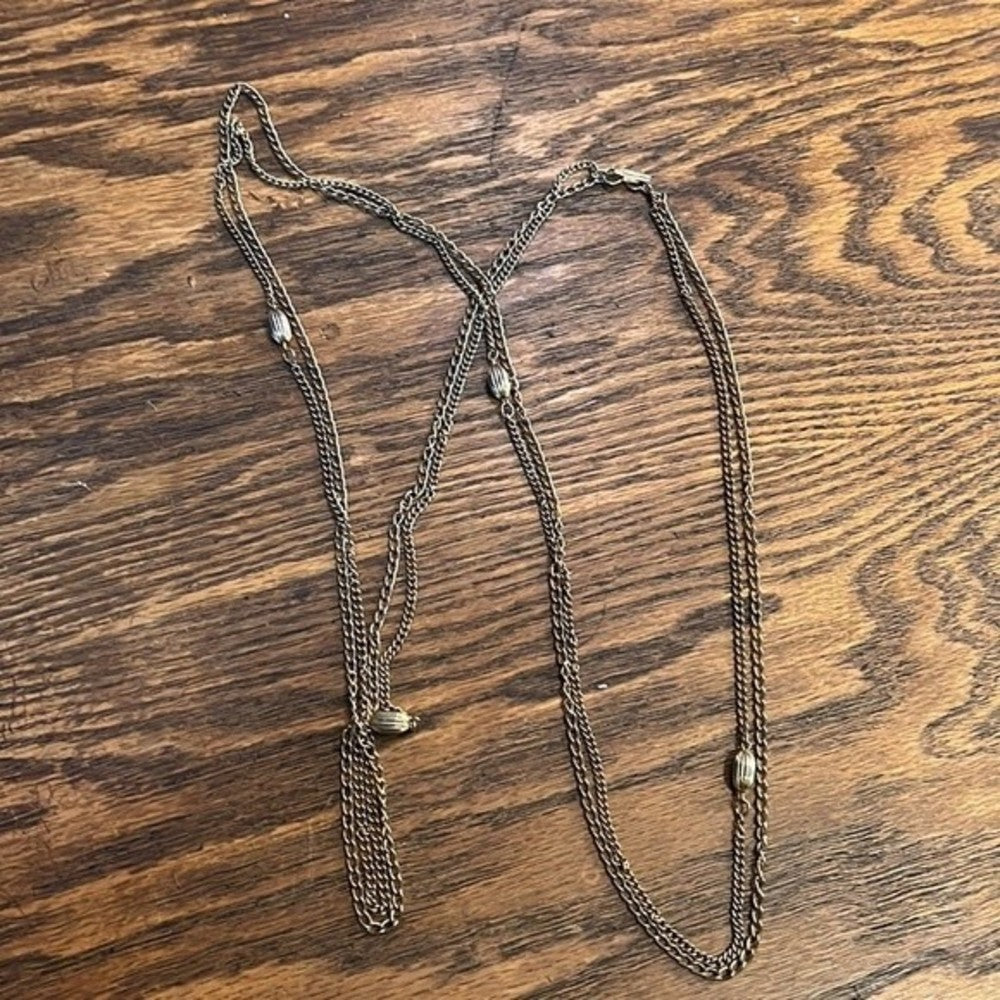 Vintage double layered gold plated necklace