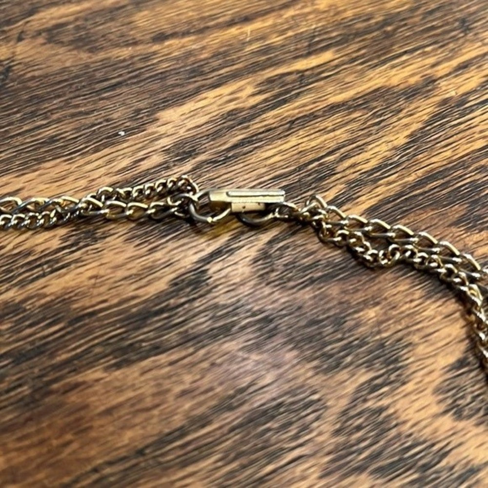 Vintage double layered gold plated necklace