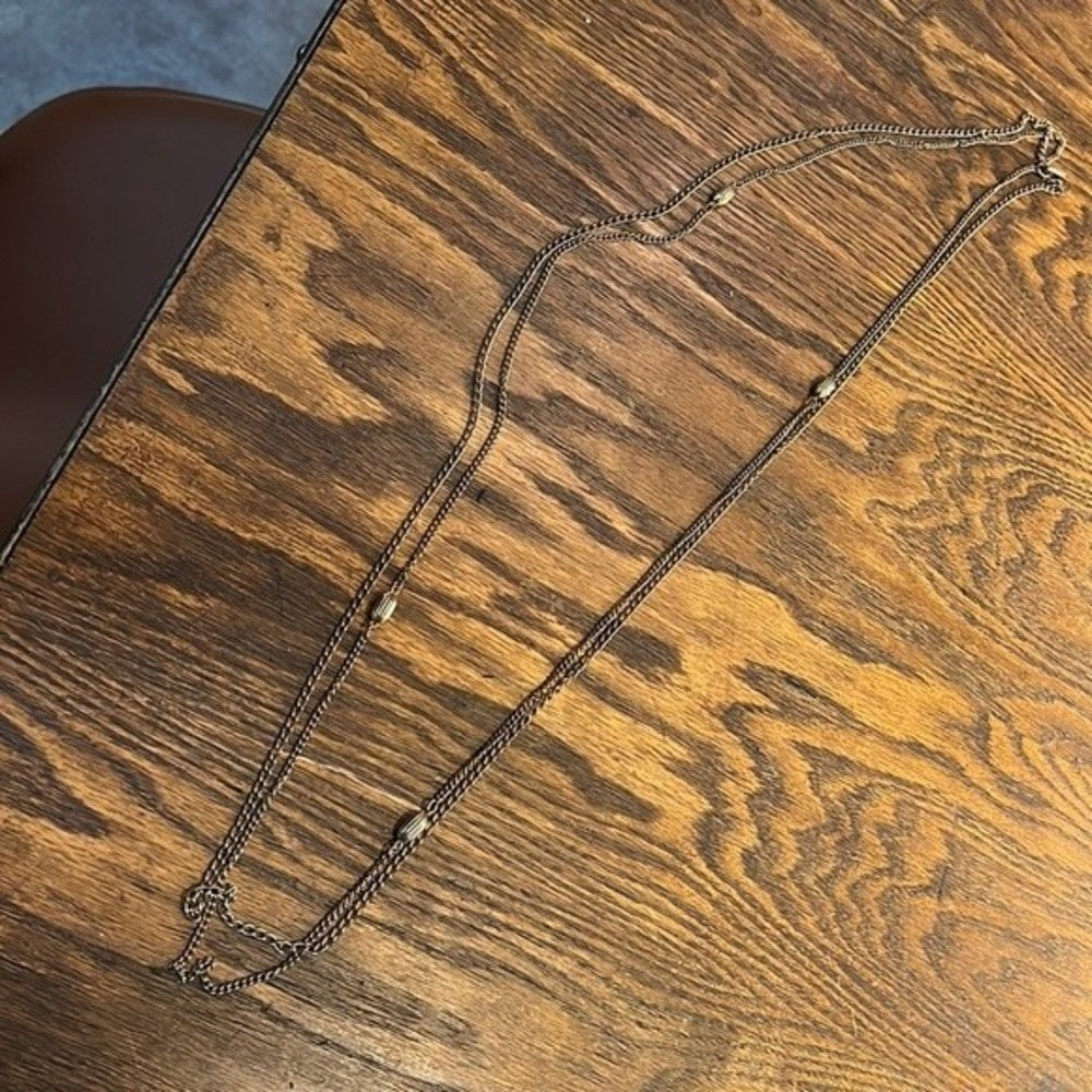 Vintage double layered gold plated necklace