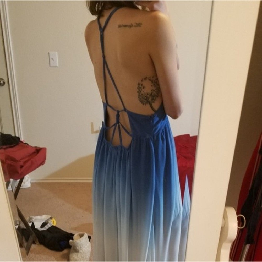 Handmade in Italy Two Toned Empire Dress