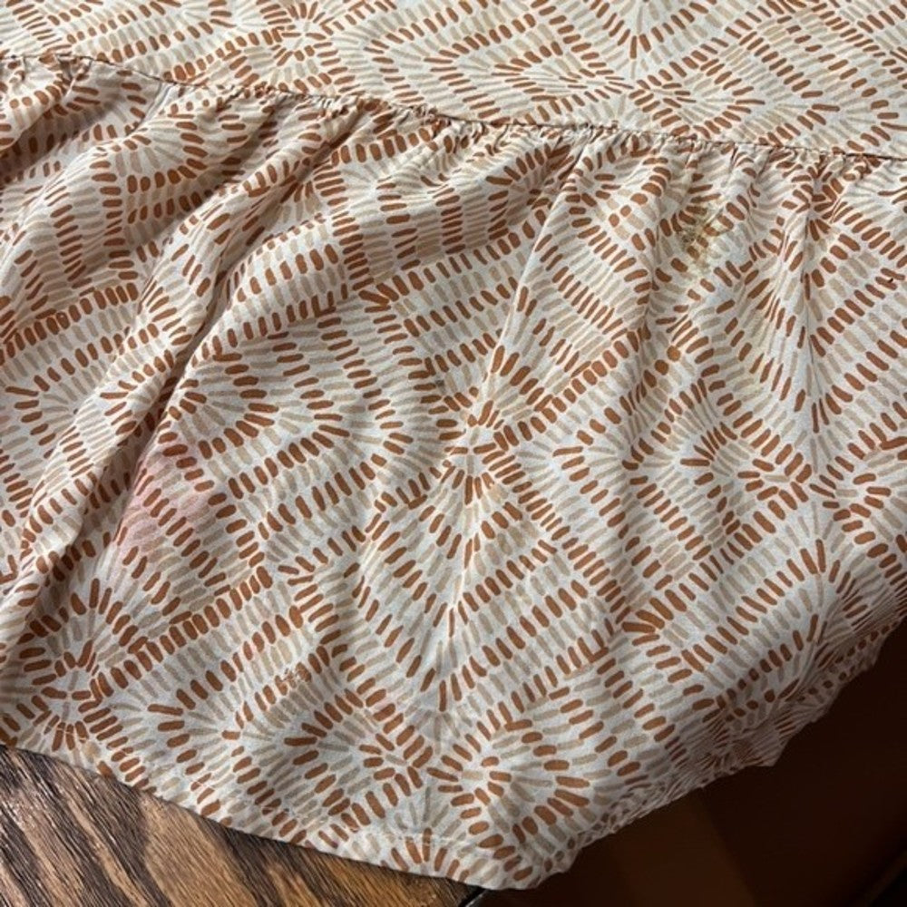 World Market White and Orange-Red Maxi Dress S/M