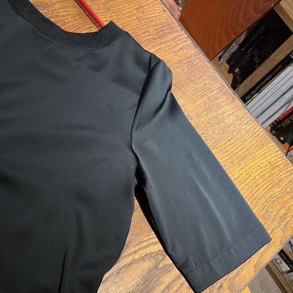 Black Silky WHO WHAT WHERE Blouse Size M