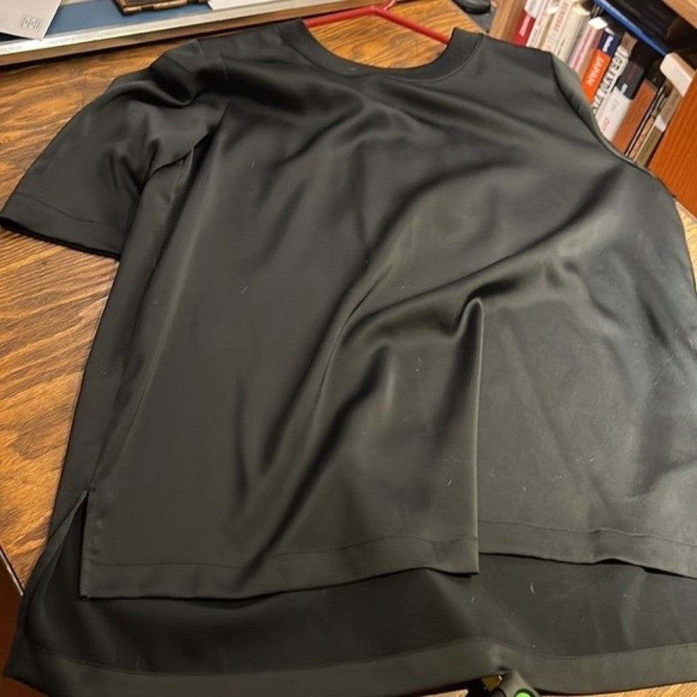 Black Silky WHO WHAT WHERE Blouse Size M