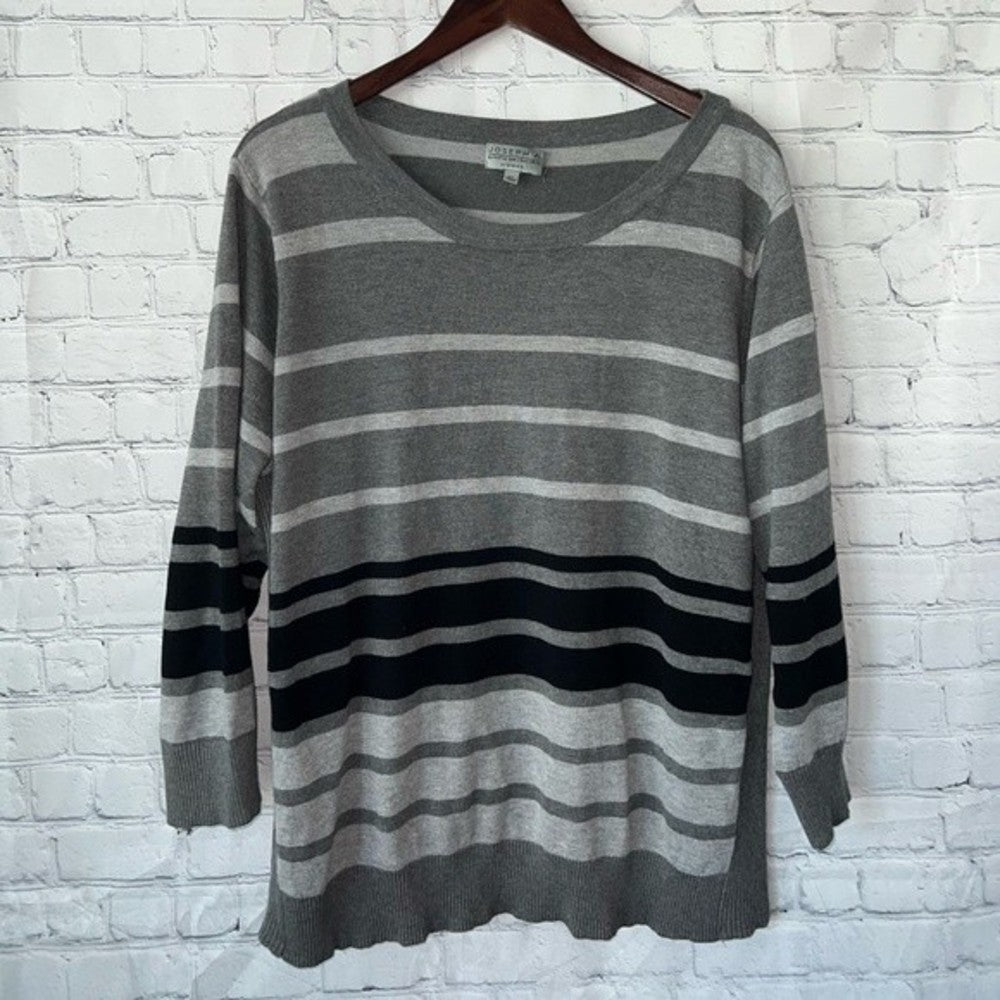 Joseph A Gray & Black Striped long sleeve shirt size 3X