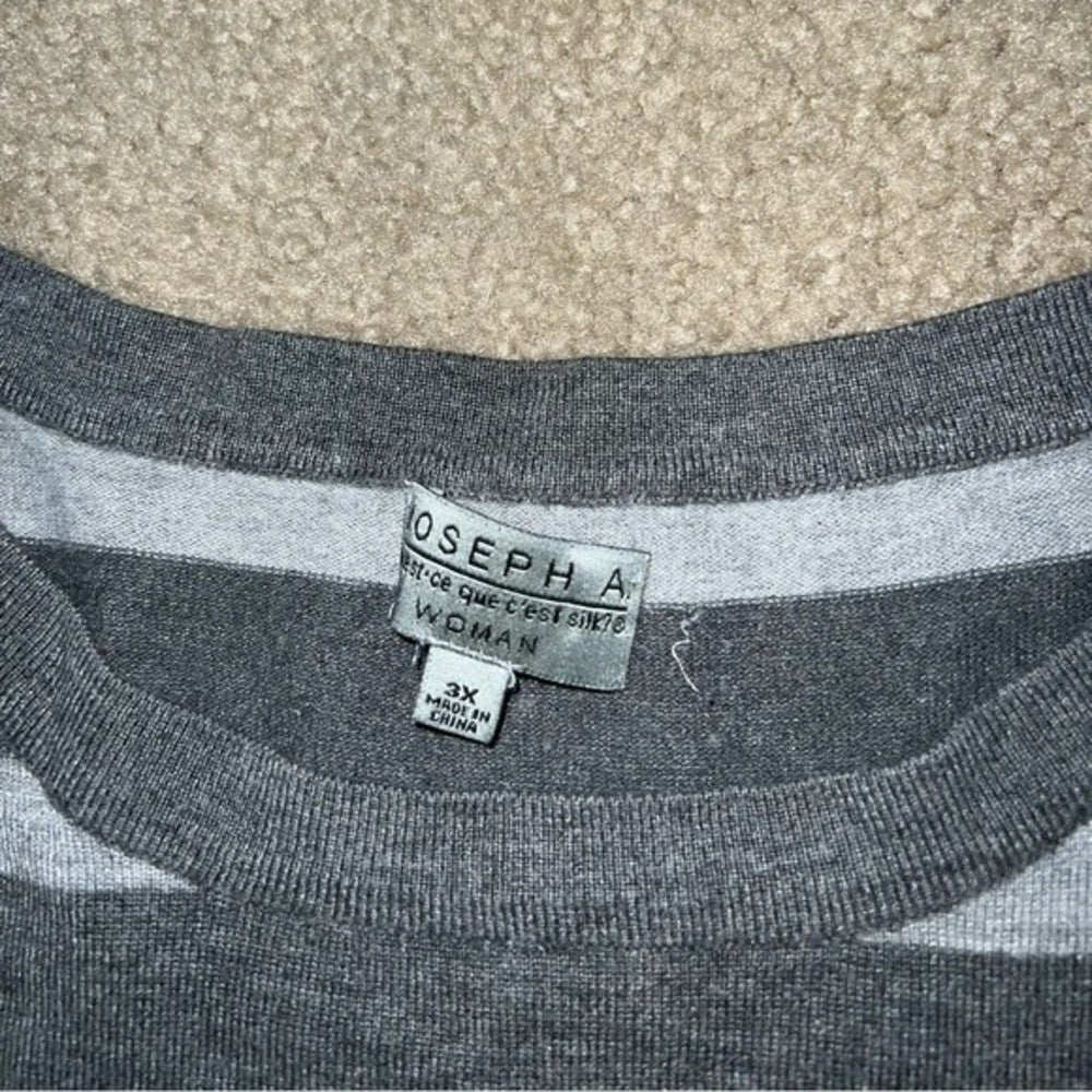 Joseph A Gray & Black Striped long sleeve shirt size 3X