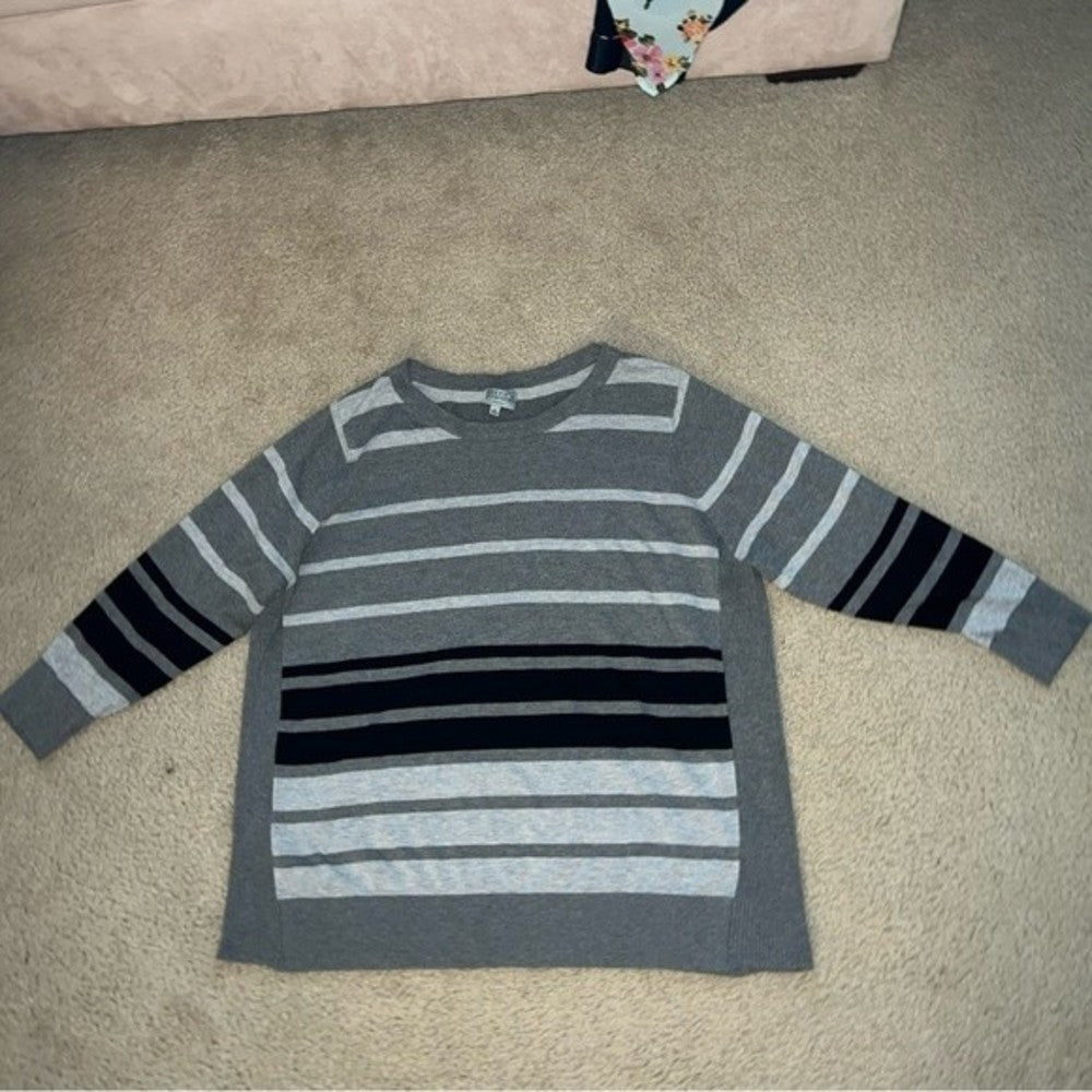 Joseph A Gray & Black Striped long sleeve shirt size 3X