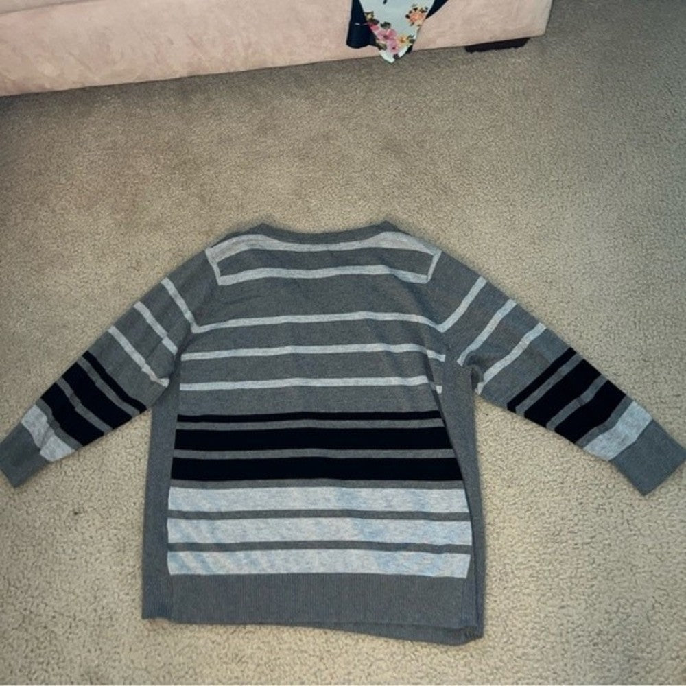 Joseph A Gray & Black Striped long sleeve shirt size 3X