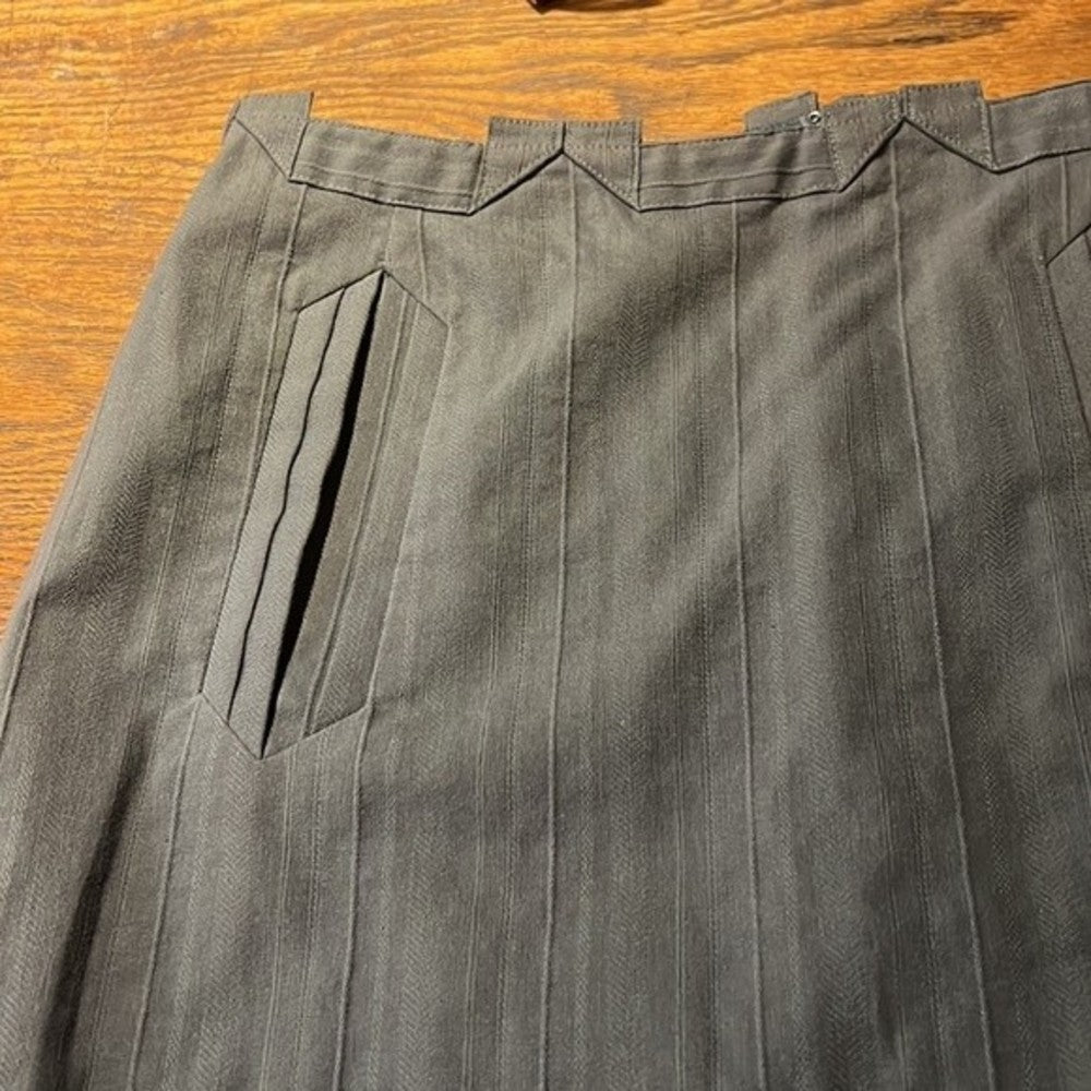Grey Pencil Skirt with Cutout Hem Size 8