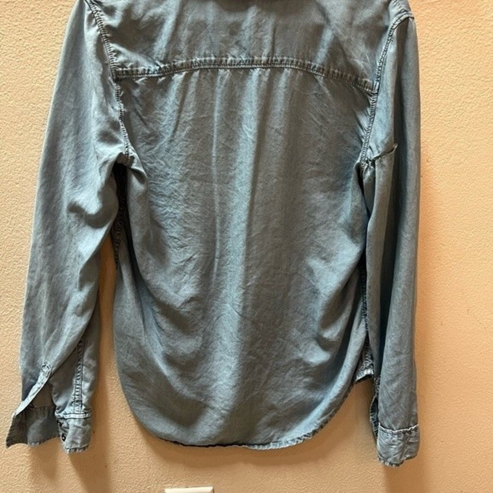 Adorable Paige Denim Chambray Top with Lace Up Front size S