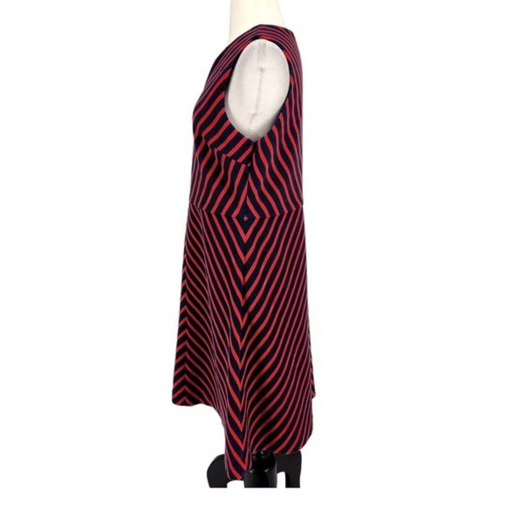 Elizabeth McKay Navy & Red Chevron Stripe Dress