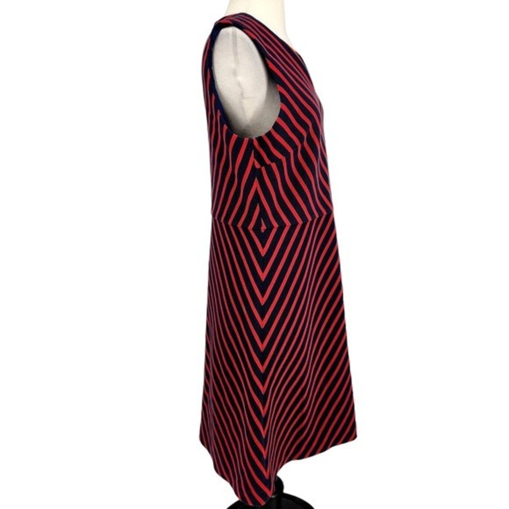 Elizabeth McKay Navy & Red Chevron Stripe Dress