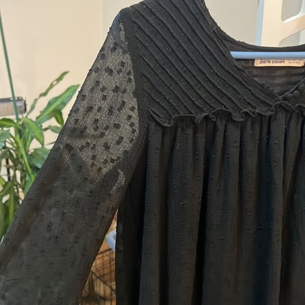 Zara Black Mesh Polka Dot Dress
