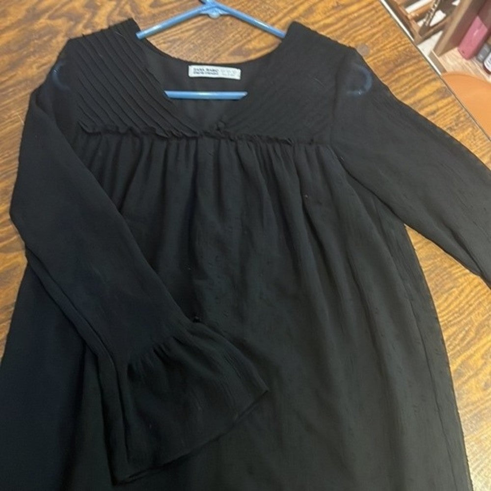 Zara Black Mesh Polka Dot Dress