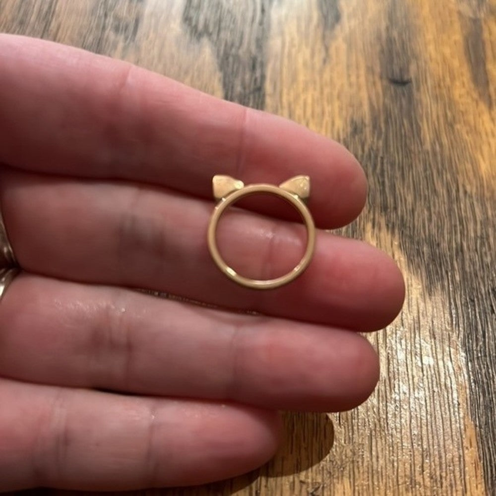RARE Gold Plated Cat Ears Ring