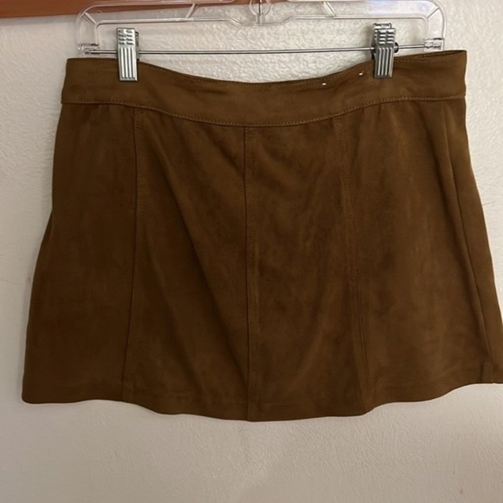 Alter'd State Faux Leather Button Up Skirt size L