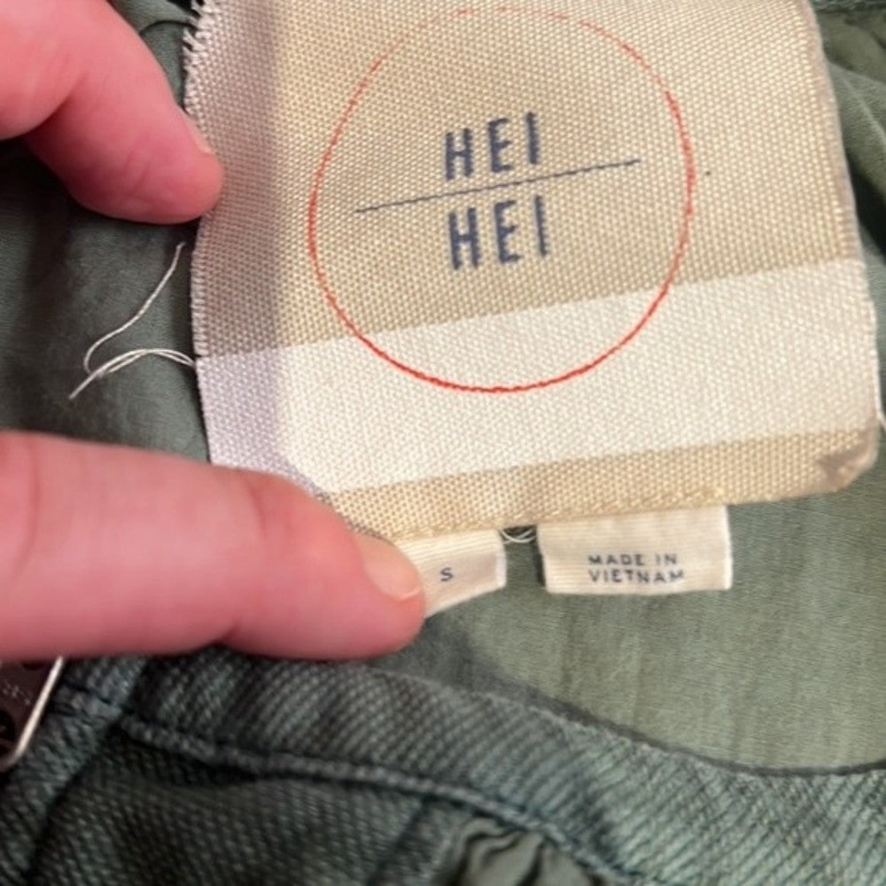 Hei Hei Green 100% Cotton Bomber Jacket S