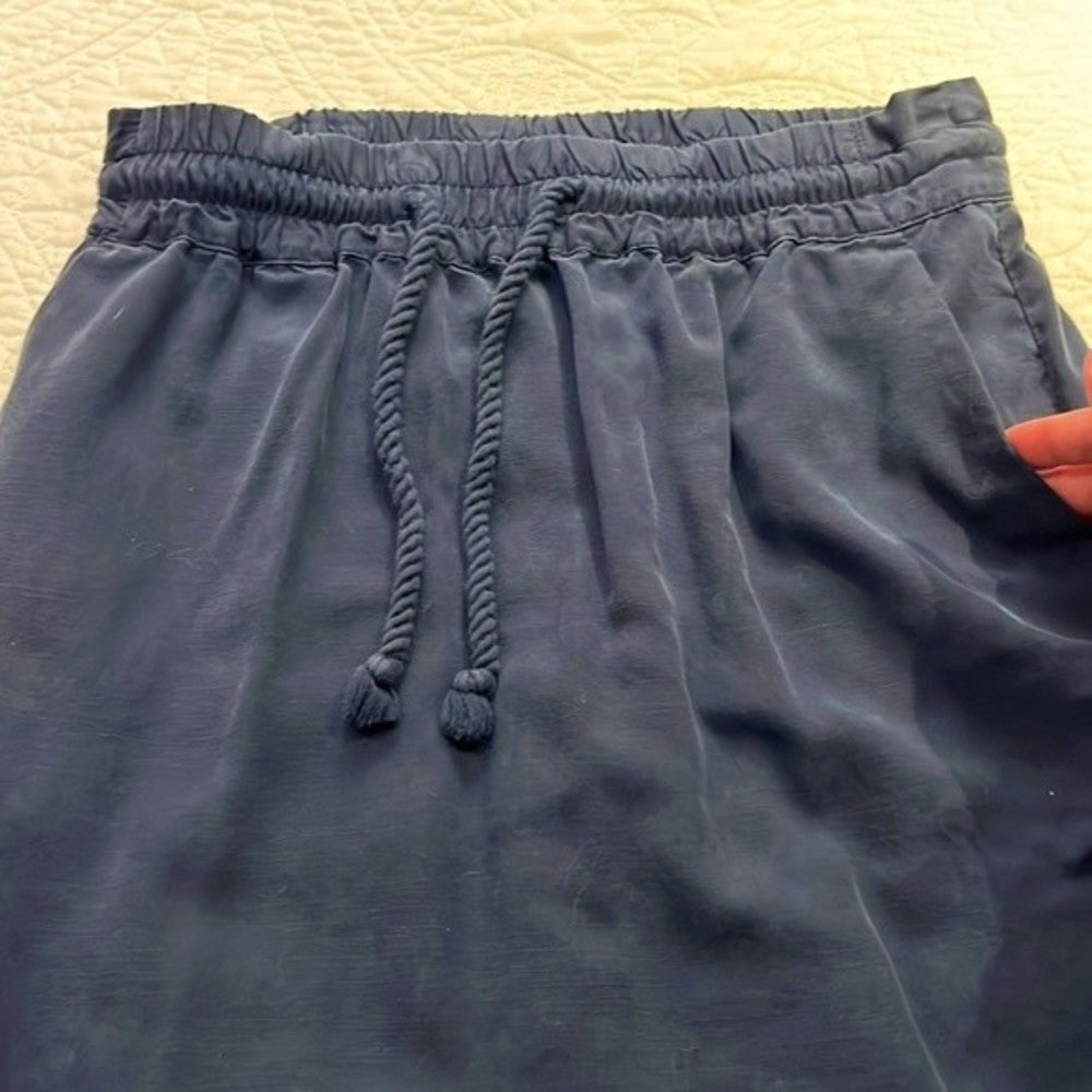 Loft Navy Blue Mini Skirt With Tie Size S Petite