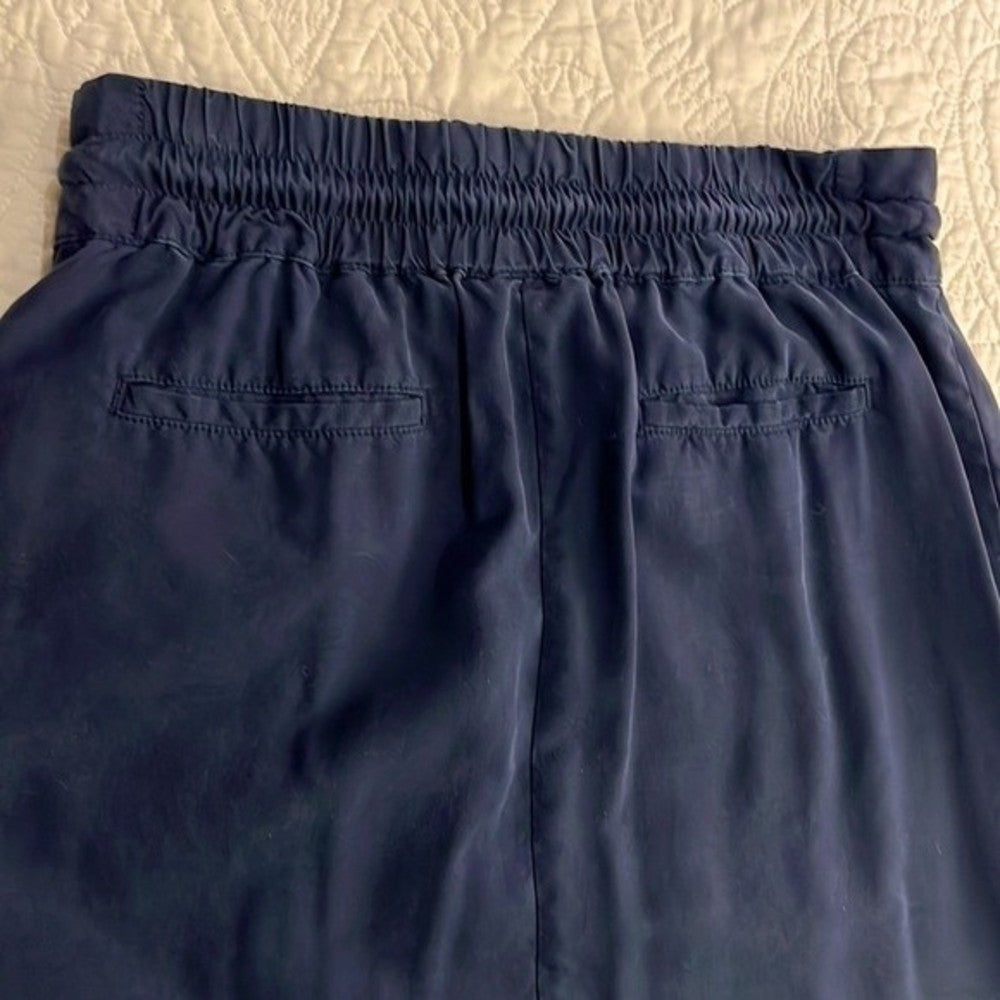 Loft Navy Blue Mini Skirt With Tie Size S Petite