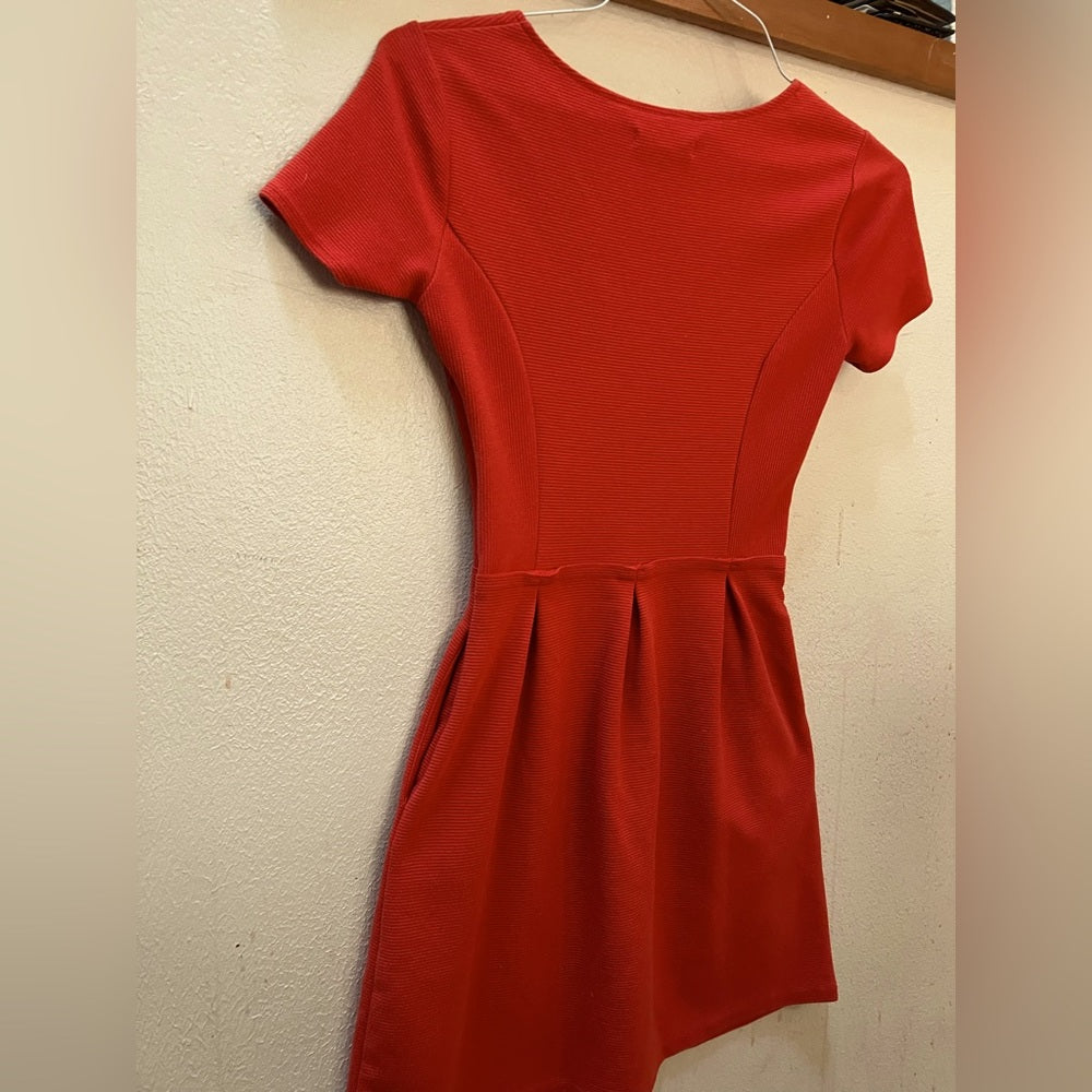 NWOT Madewell Women's Short Sleeved Ribbed A-Line Fit n' Flare Dress w/ Pockets