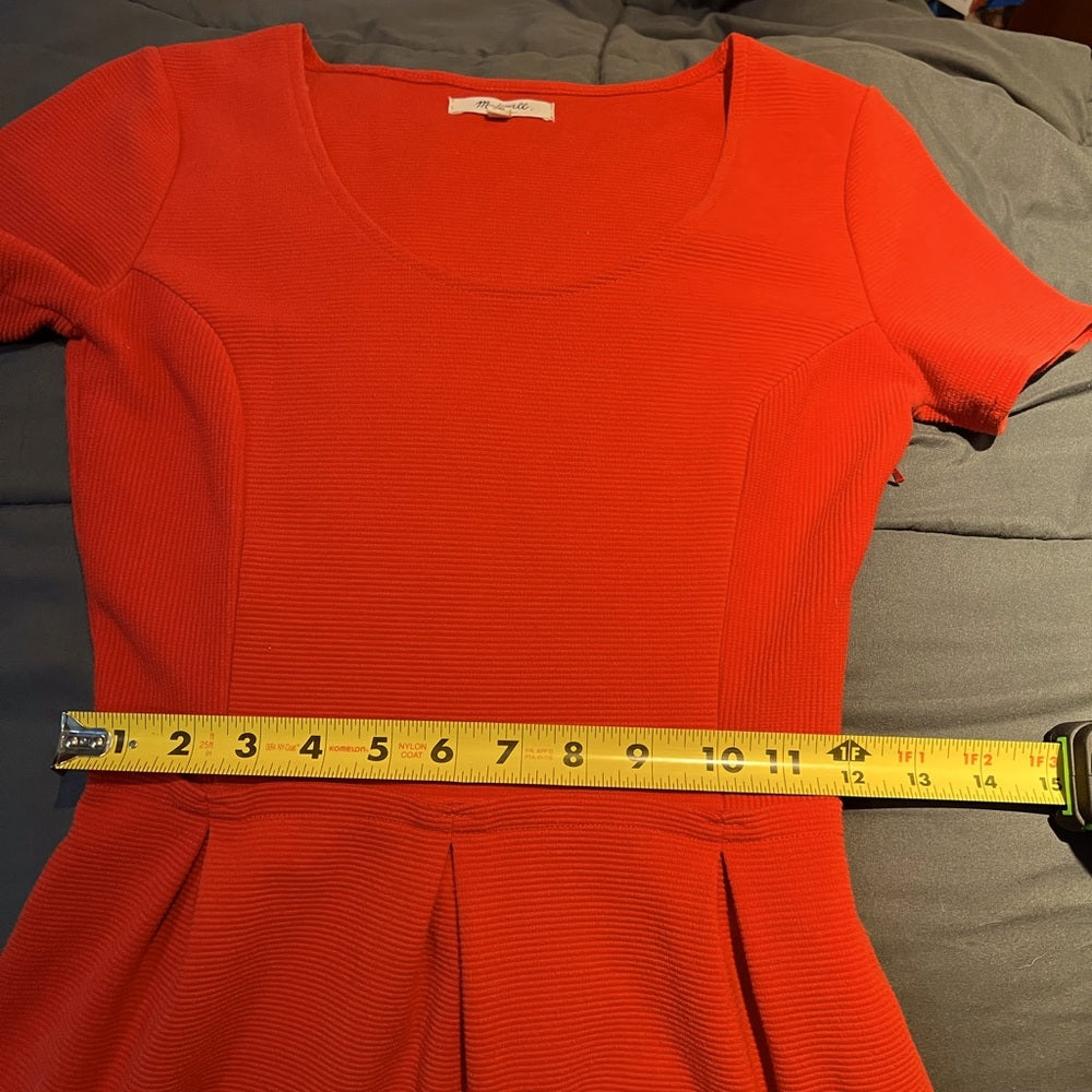 NWOT Madewell Women's Short Sleeved Ribbed A-Line Fit n' Flare Dress w/ Pockets