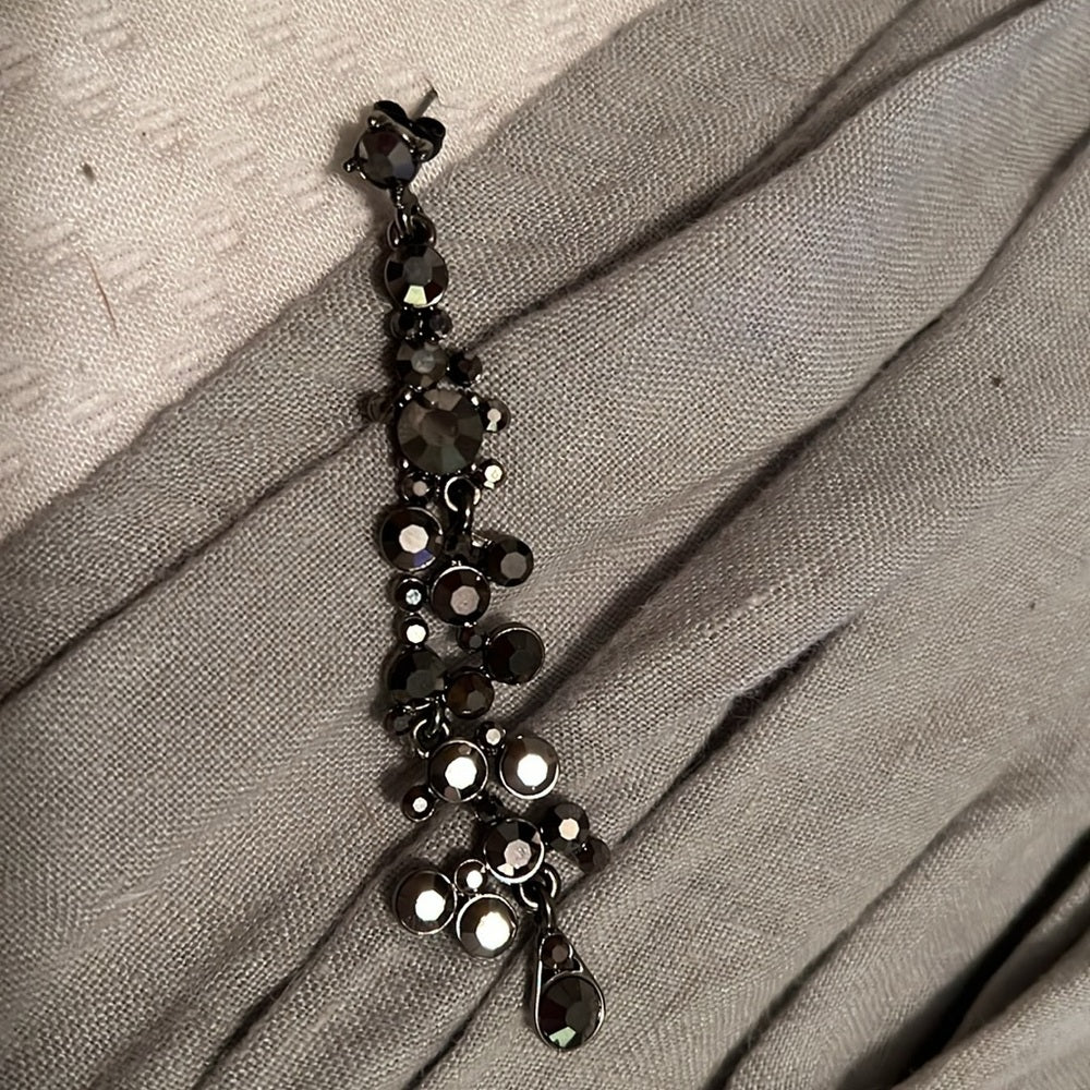 Black Rhinestone Dangle Earrings