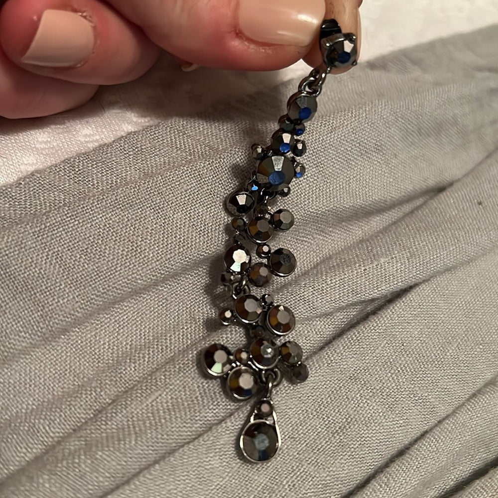 Black Rhinestone Dangle Earrings