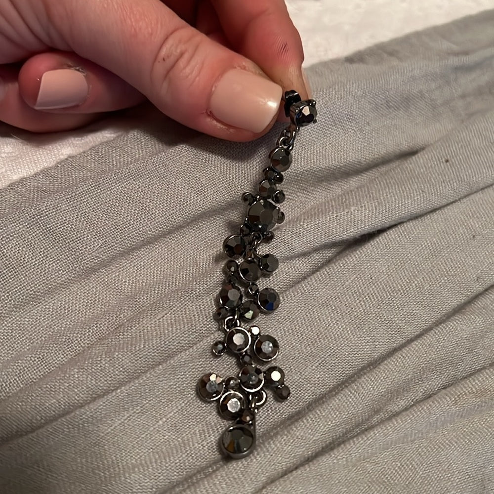 Black Rhinestone Dangle Earrings