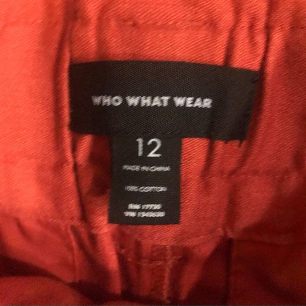 WHO WHAT WEAR Womens orange tie waist pants 100% cotton size 12