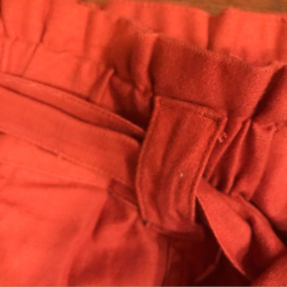 WHO WHAT WEAR Womens orange tie waist pants 100% cotton size 12